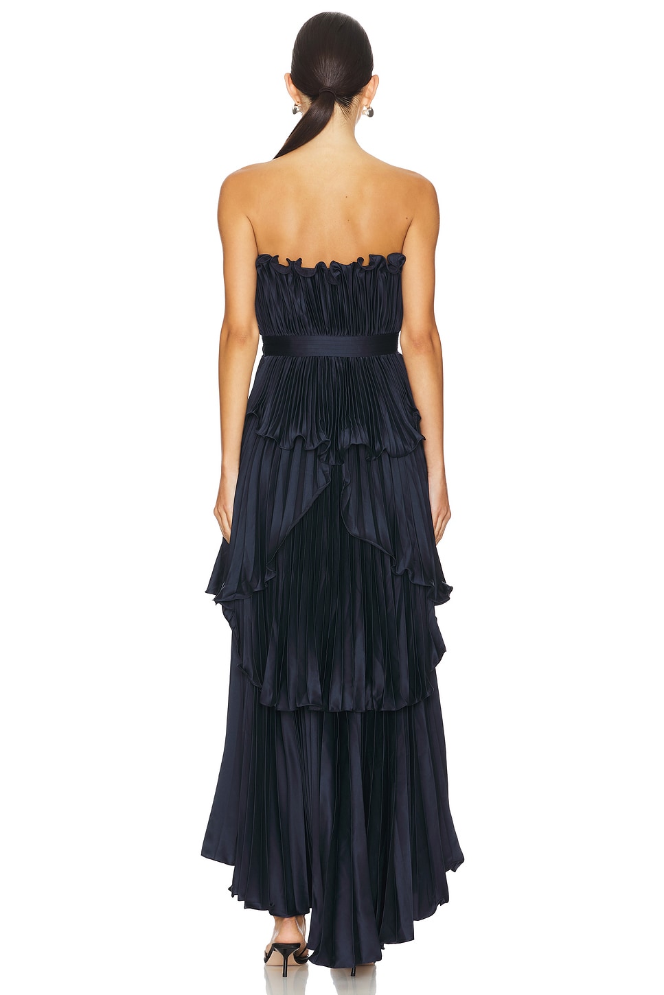 AMUR Janey Tiered Shell Midi Dress