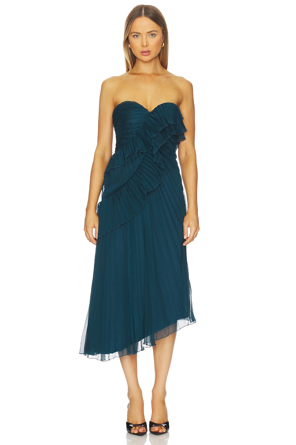 knee length dresses for ladies Amur Dress in Pale Blue