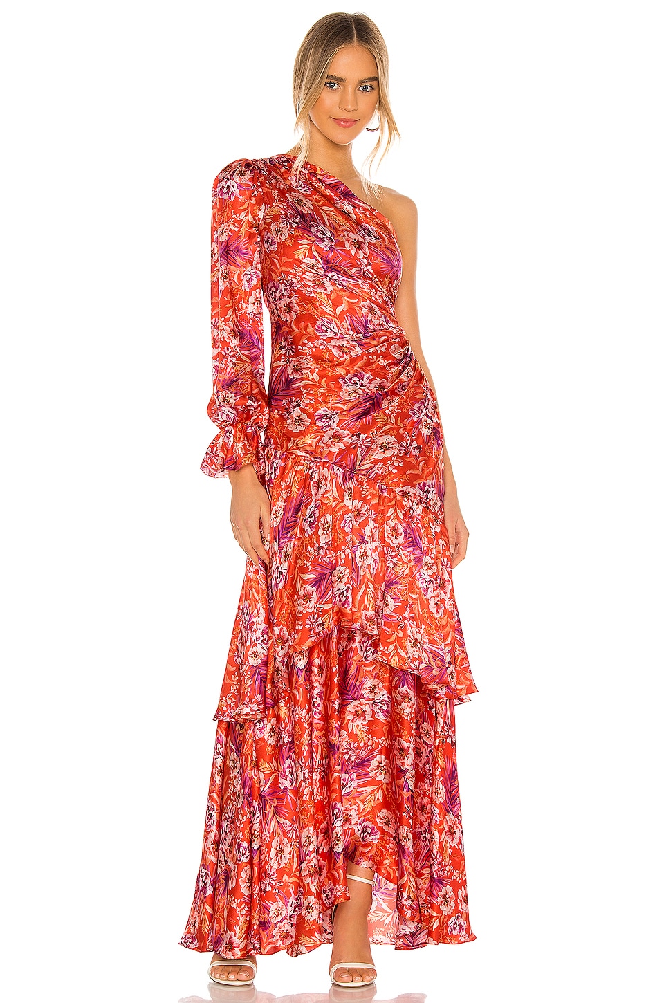 AMUR Israella Dress in Flame Rosa Floral REVOLVE