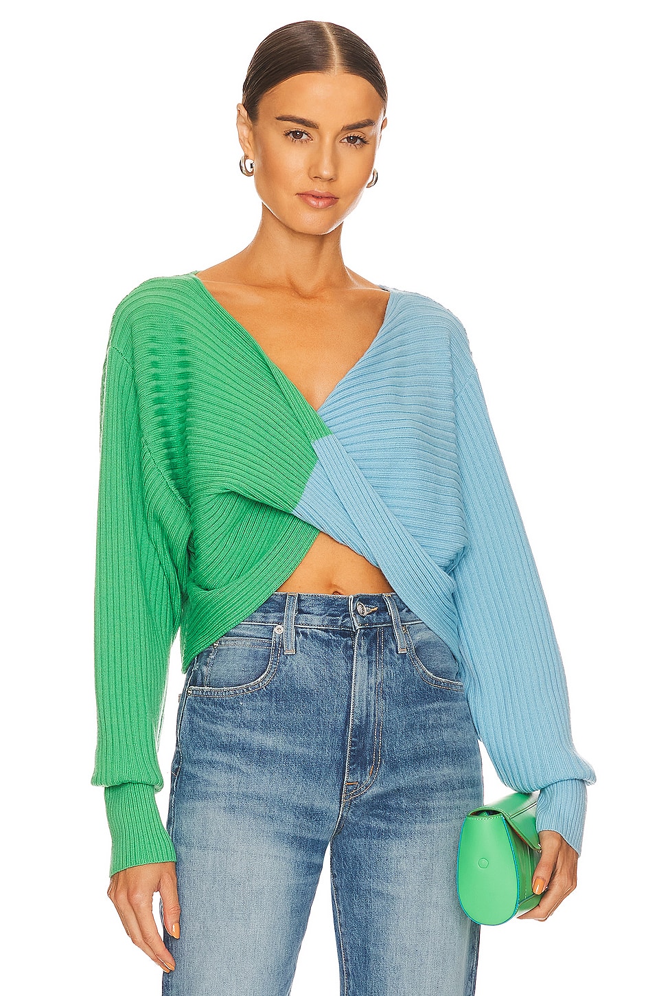 AMUR Cruz Twist Sweater in Green Grass REVOLVE