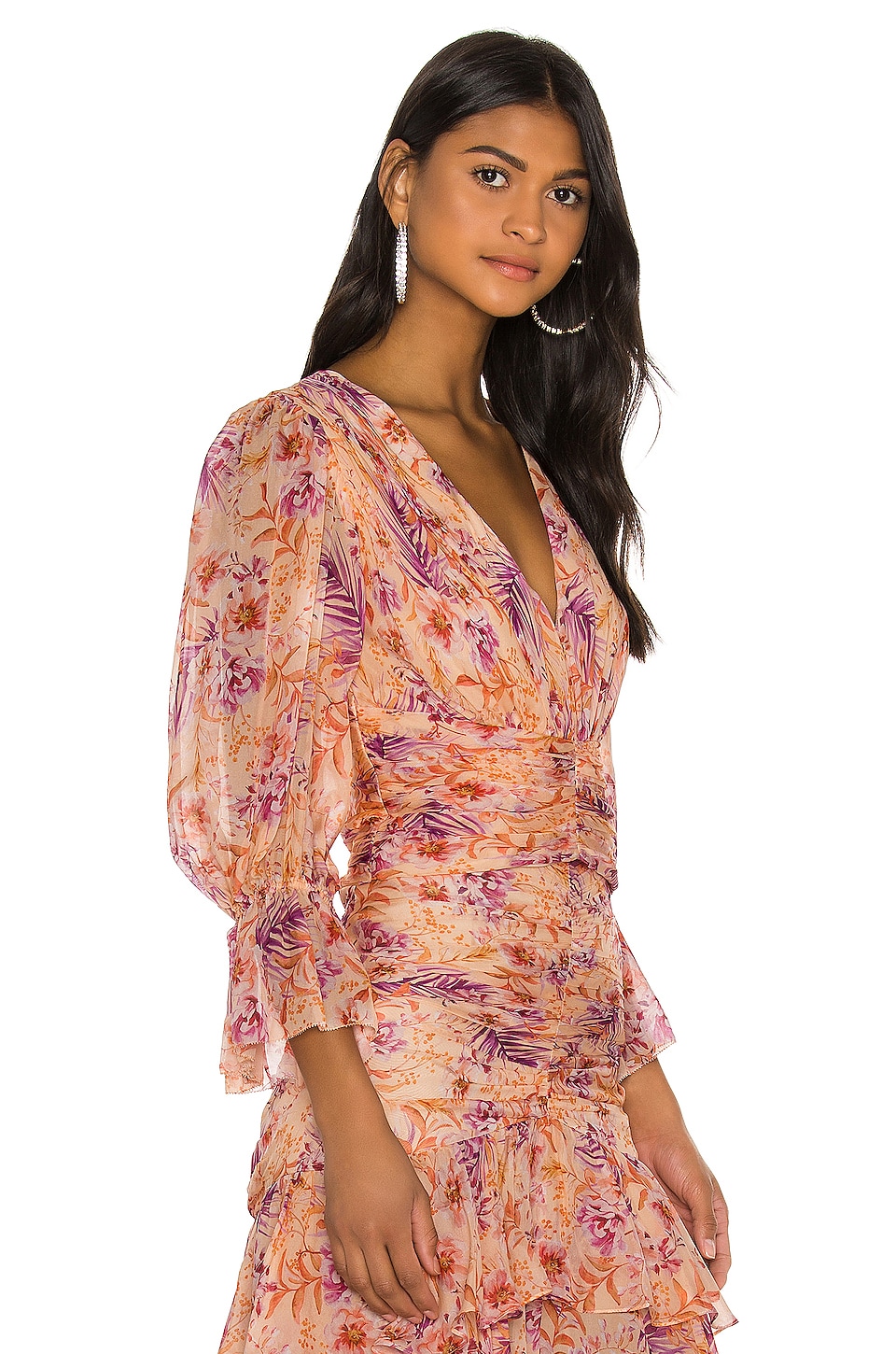 AMUR Gitana Top in Cantaloupe Rosa Floral