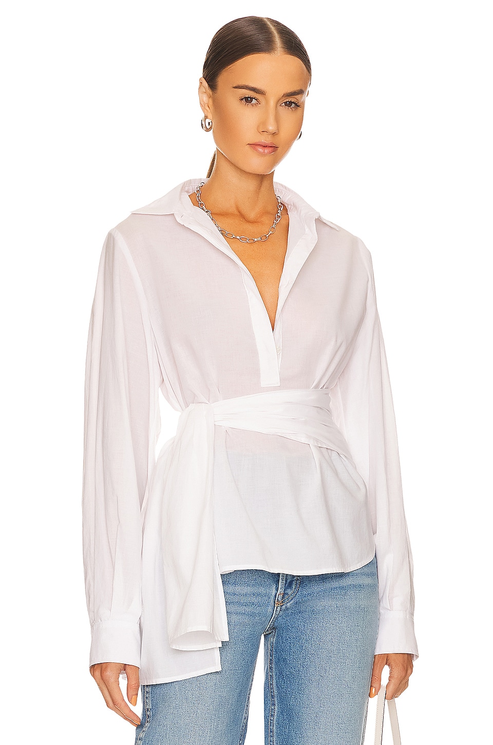 AMUR Leo Tie Top in White | REVOLVE