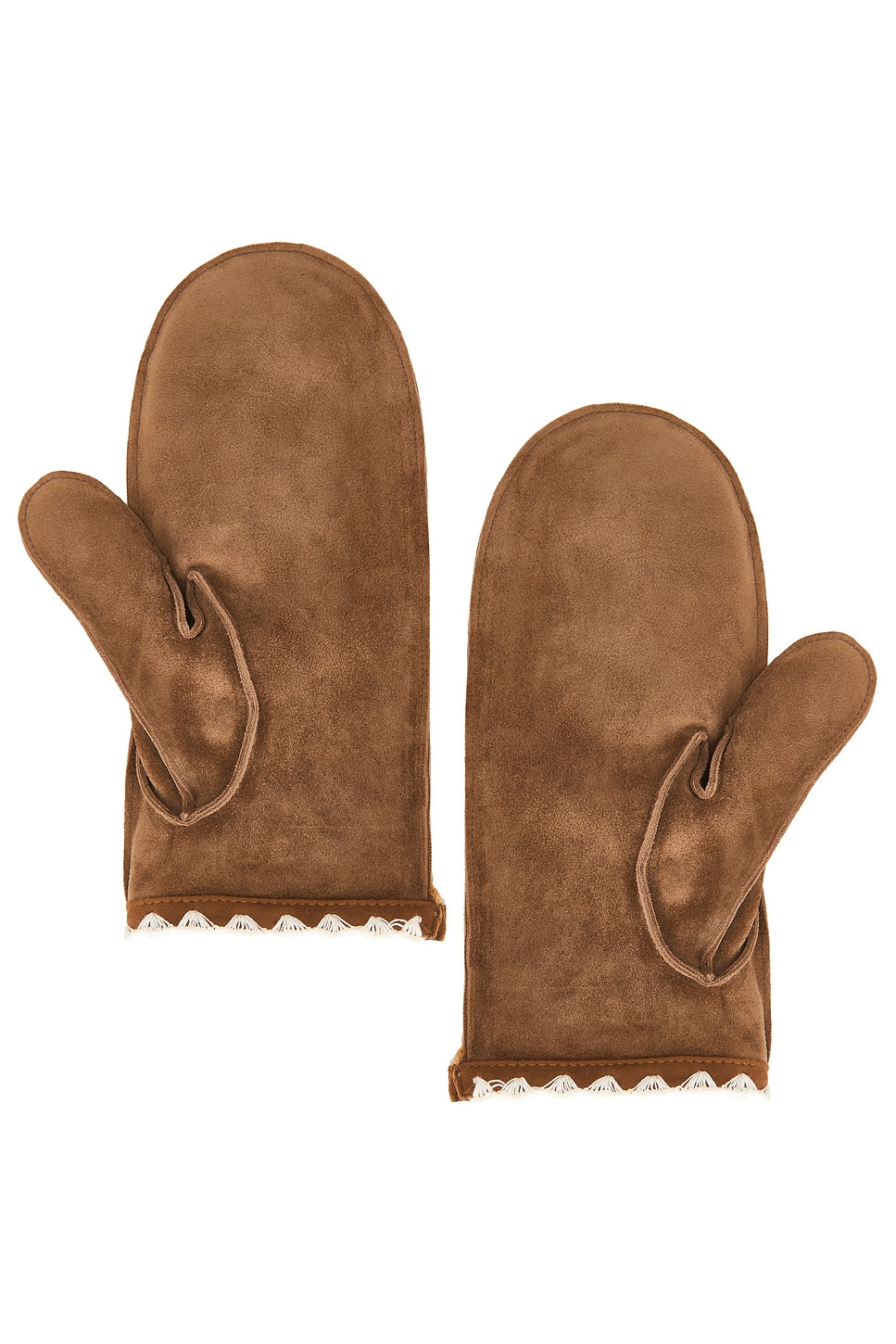 UGG Fluff Scalloped Mitten in Chestnut | REVOLVE