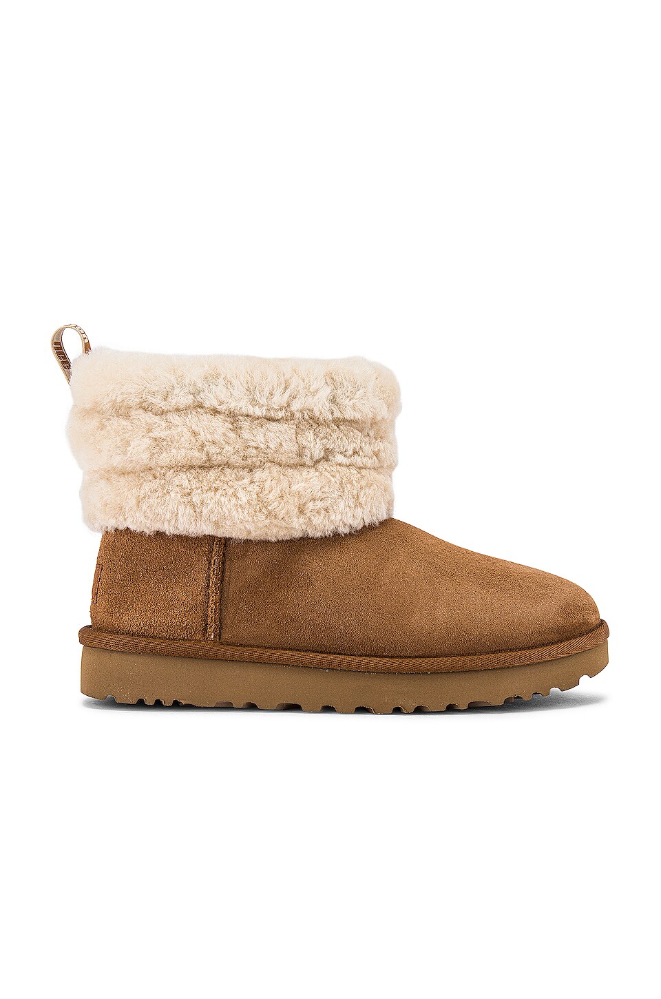 classic mini fluff quilted boot chestnut