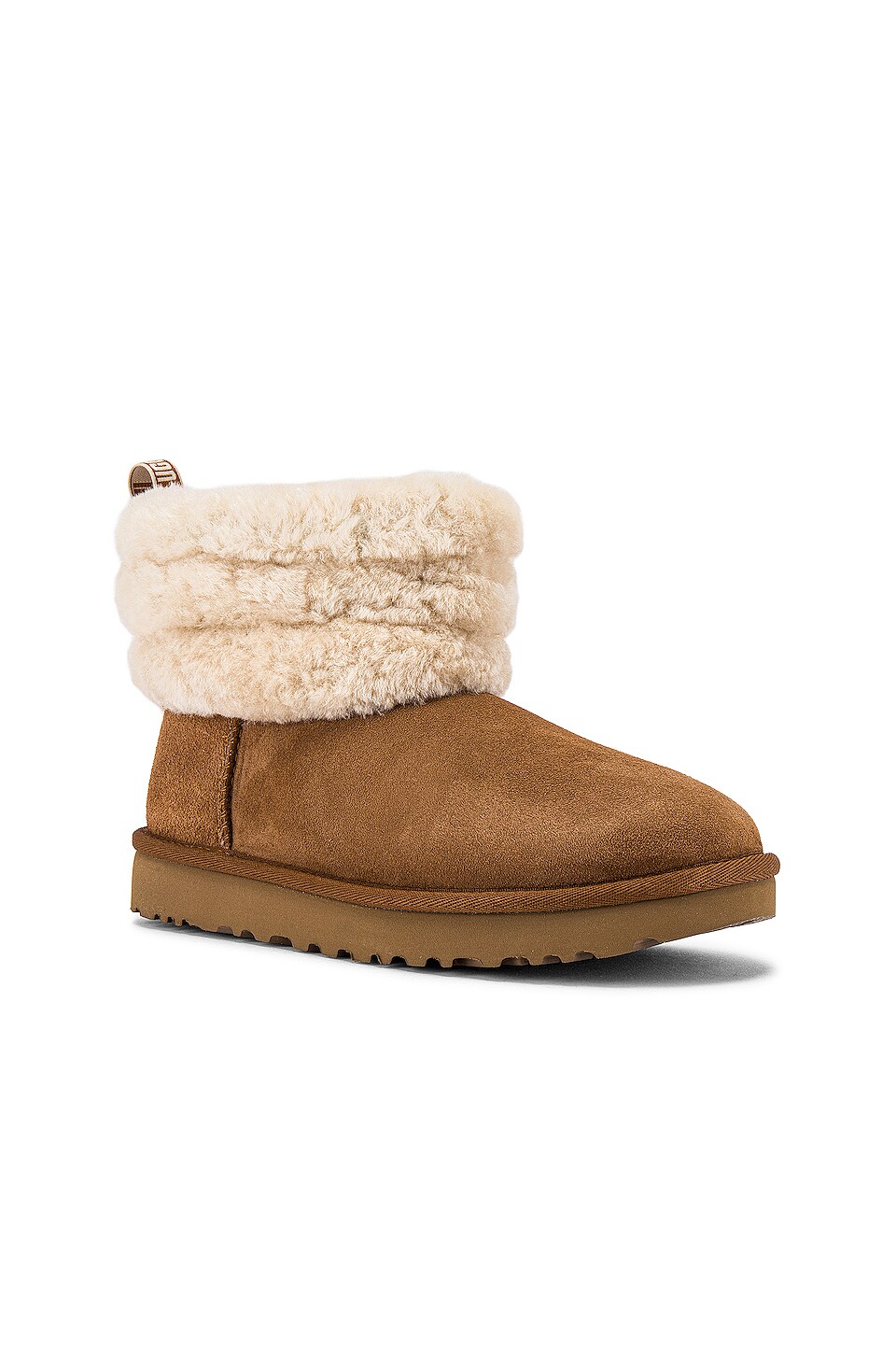 classic mini fluff quilted boot chestnut