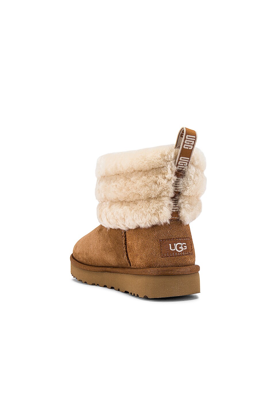 classic mini fluff quilted boot chestnut