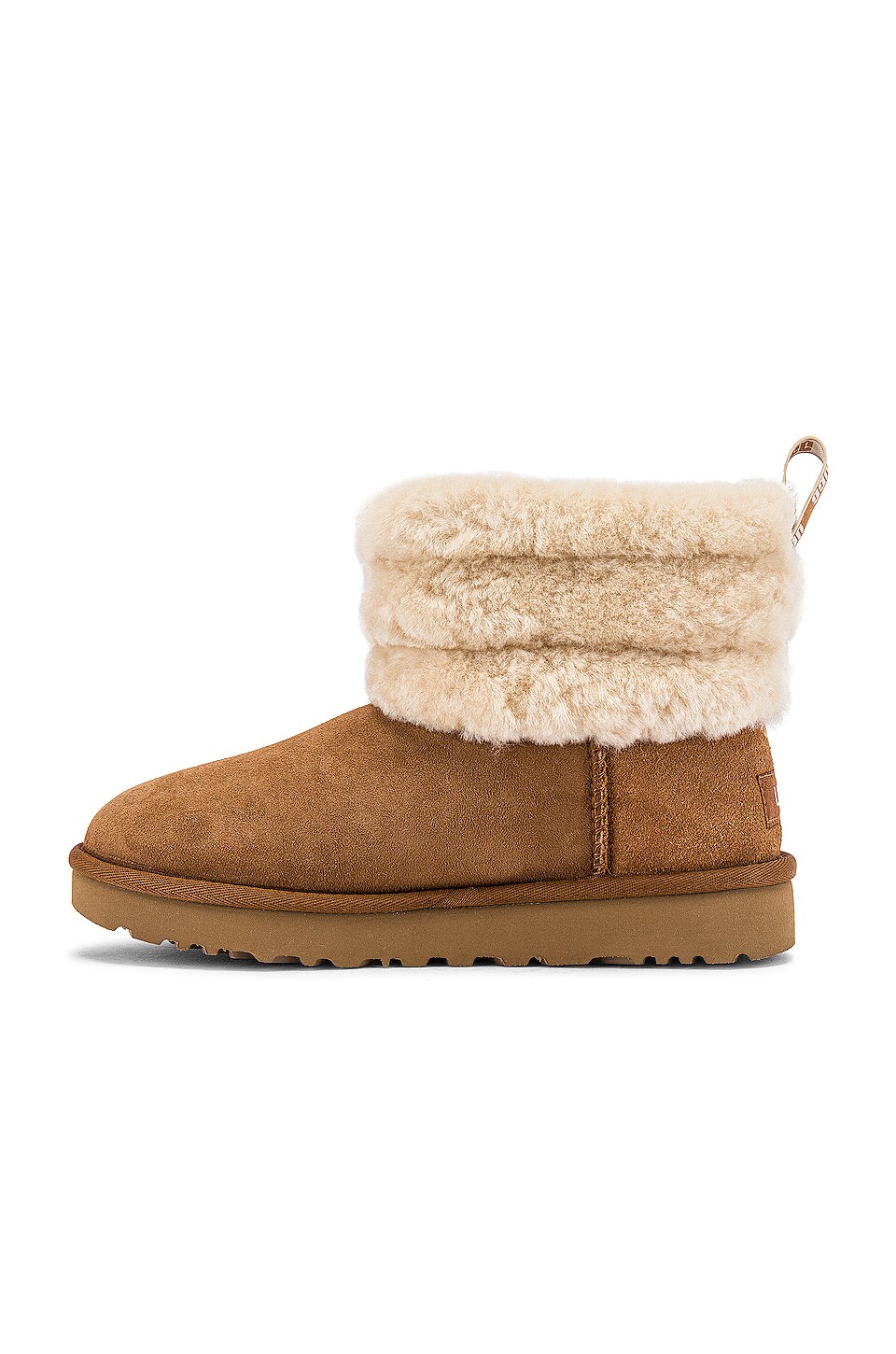 classic mini fluff quilted boot chestnut