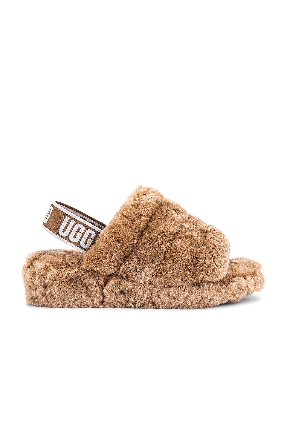 UGG Fluff Yeah Fur Sandal in Chestnut | REVOLVE