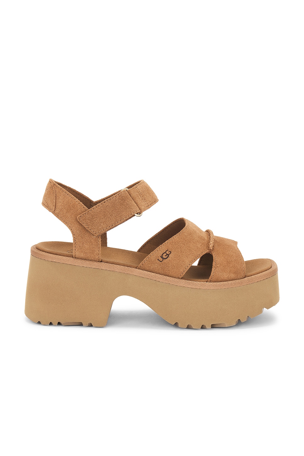 靴 UGG NEW HEIGHTS ANKLE STRAP 22cm UGG New Heights Ankle Strap Suede Platform Sandals | Dillard's