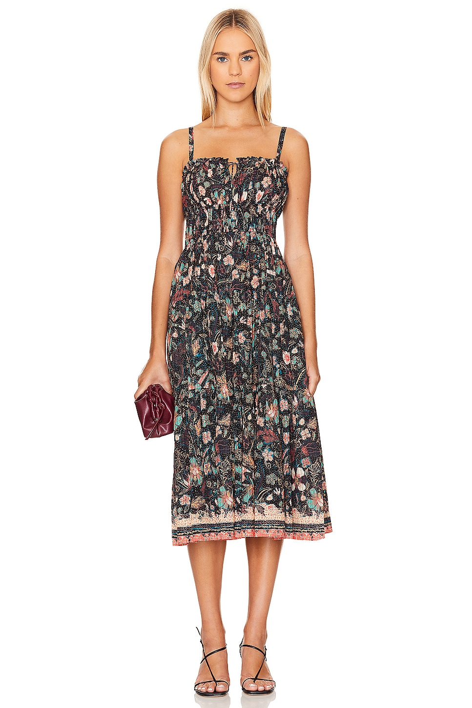 Ulla Johnson ROBE MI-LONGUE ANISA en Obsidian Botanica | REVOLVE