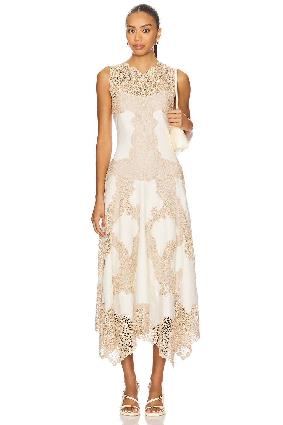 Ulla Johnson Arlette Sleeveless Handkerchief Dress Travertine