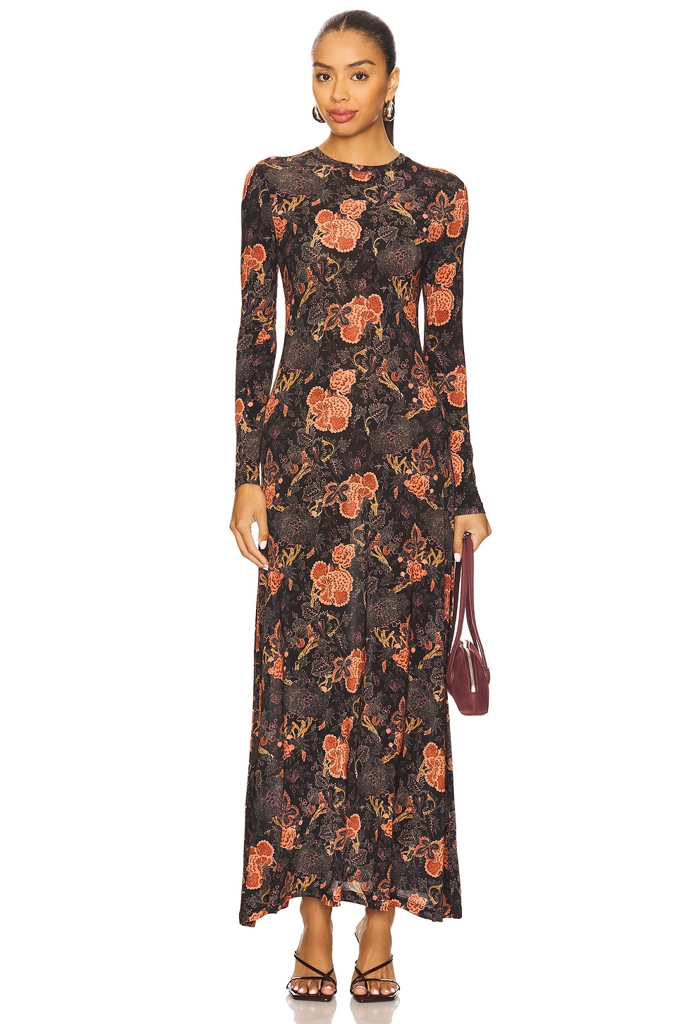 draped jersey dress LAPOINTE Jersey Asymmetrical Shawl Draped Gown main image 1