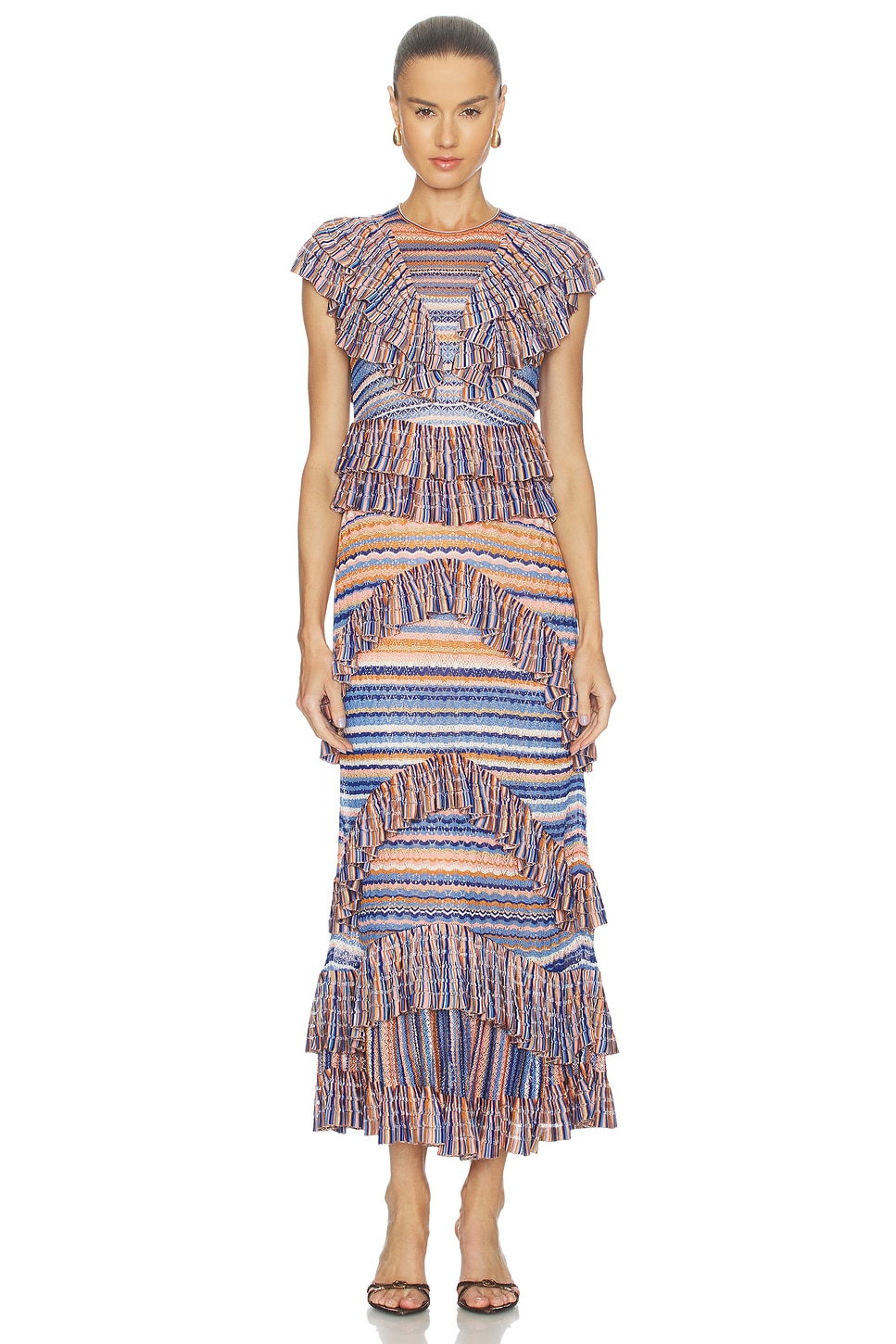 Ulla Johnson Raina Ruffle Knit Dress in Sunset | REVOLVE