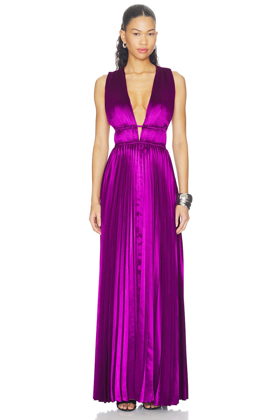 Lena Sleeveless Satin Gown