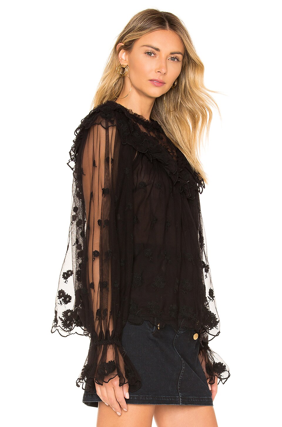 Ulla Johnson Lucien Blouse in Raven