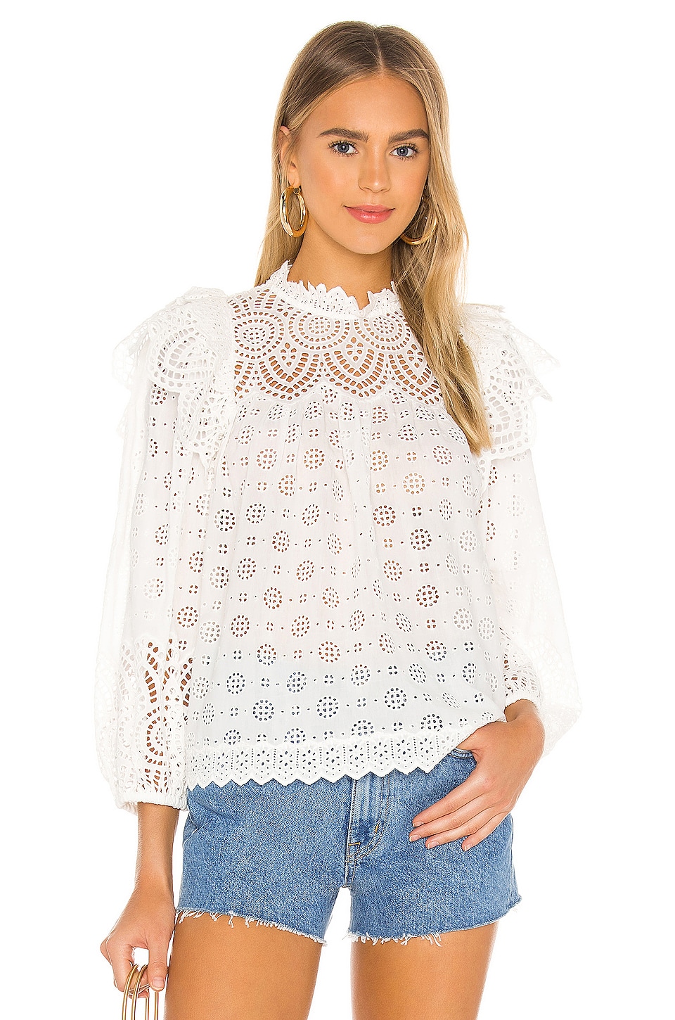 Ulla Johnson Holland Blouse in Pristine | REVOLVE