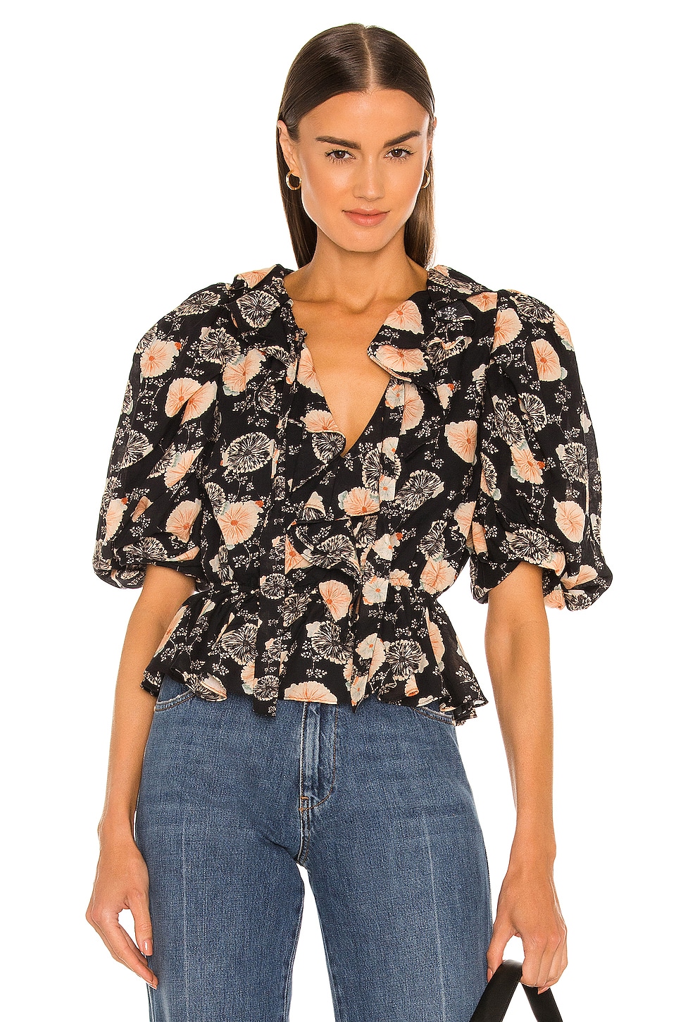 Ulla Johnson Nadya Blouse in Noir 