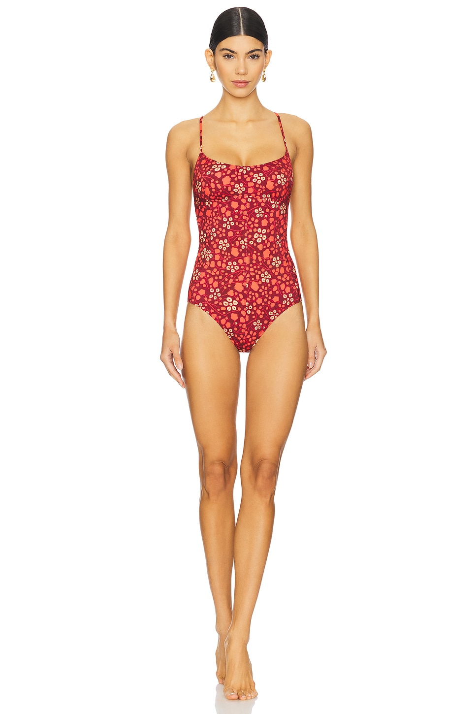 Ulla Johnson Positano Maillot in Coral | REVOLVE