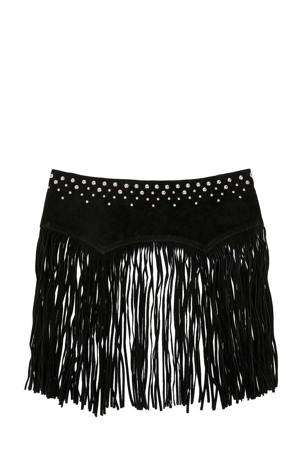 Understated Leather Fringe Studded Belt in Black | REVOLVE