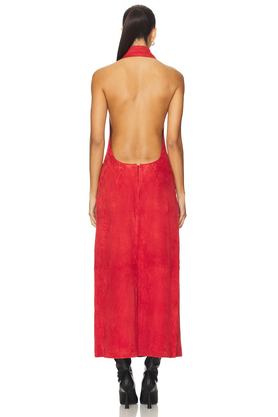 liv halter maxi dress Understated Leather x REVOLVE in Lava Red SID-ZD253190