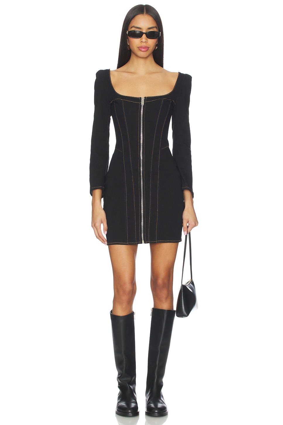 Understated Leather Revenge Dress in Black Denim | REVOLVE Understated Leather Revenge Dress in Black Denim | REVOLVE