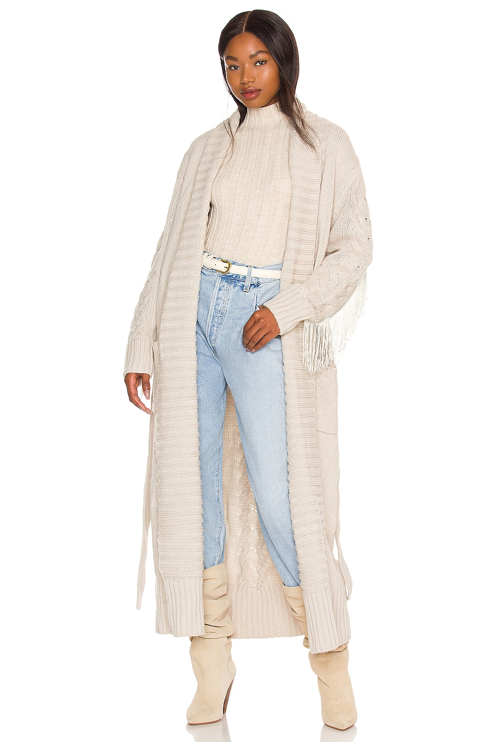 Leather Robe White Understated Leather Robe in Off White | REVOLVE