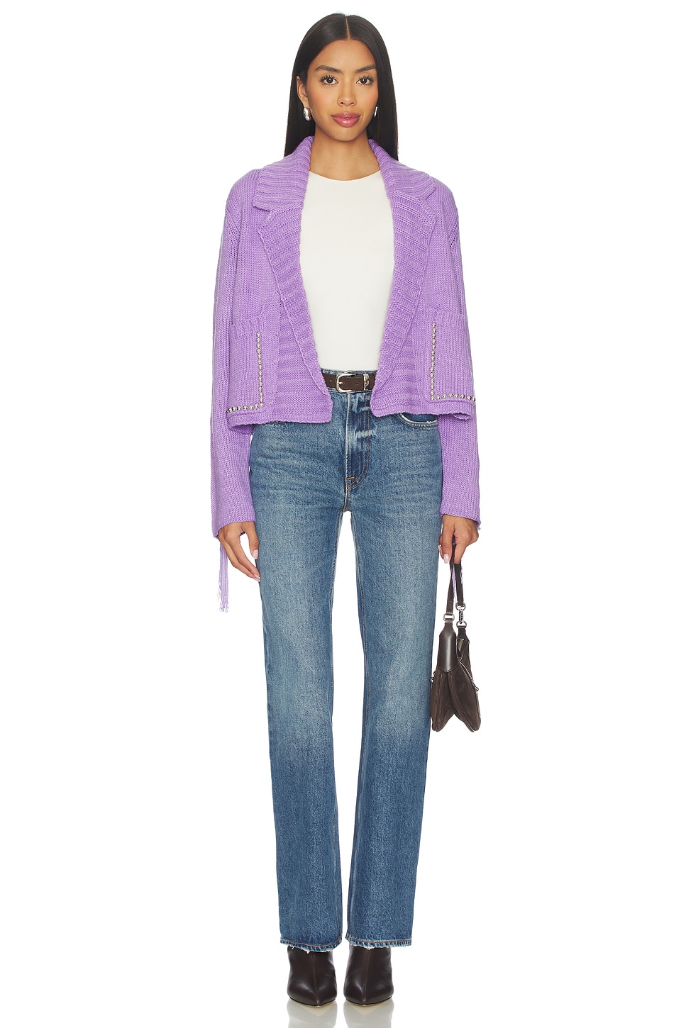 Understated Leather Cropped Rodeo Cardigan
