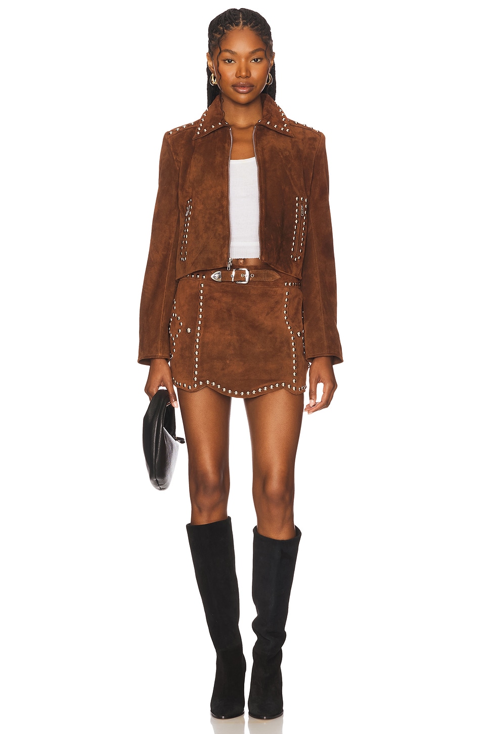 LETICIA ジャケット Understated Leather x REVOLVE Crazy Life Cropped Jacket in Chicory