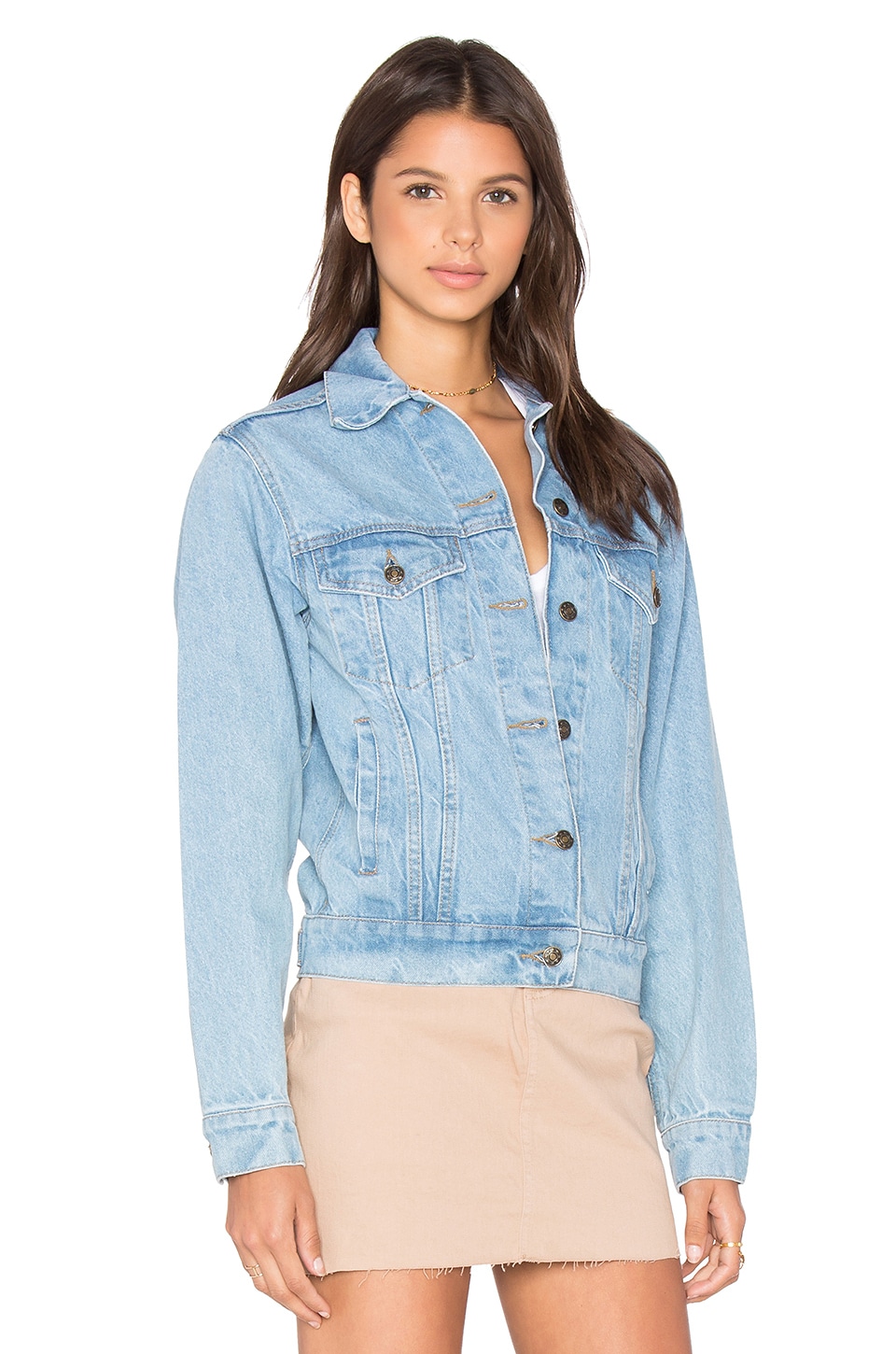 Understated Leather Go Sit on a Cactus Denim Jacket in Sky Blue | REVOLVE