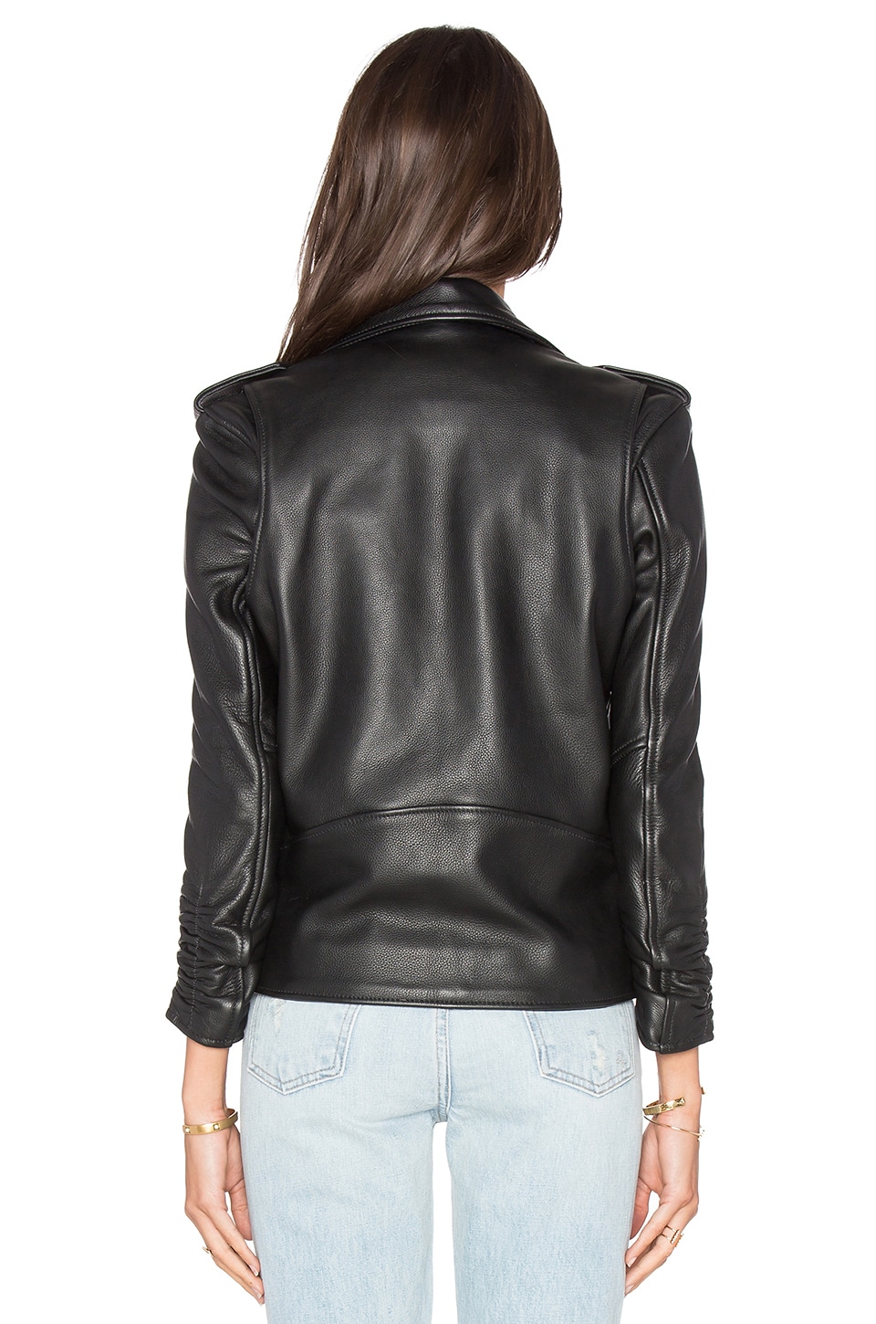 Understated Leather x REVOLVE Scrunch Sleeve MC Jacket in Black | REVOLVE