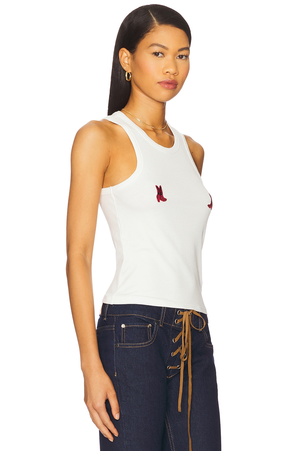 Revolved Tank Understated Leather x REVOLVE Nice Boots Tank Top in White | REVOLVE