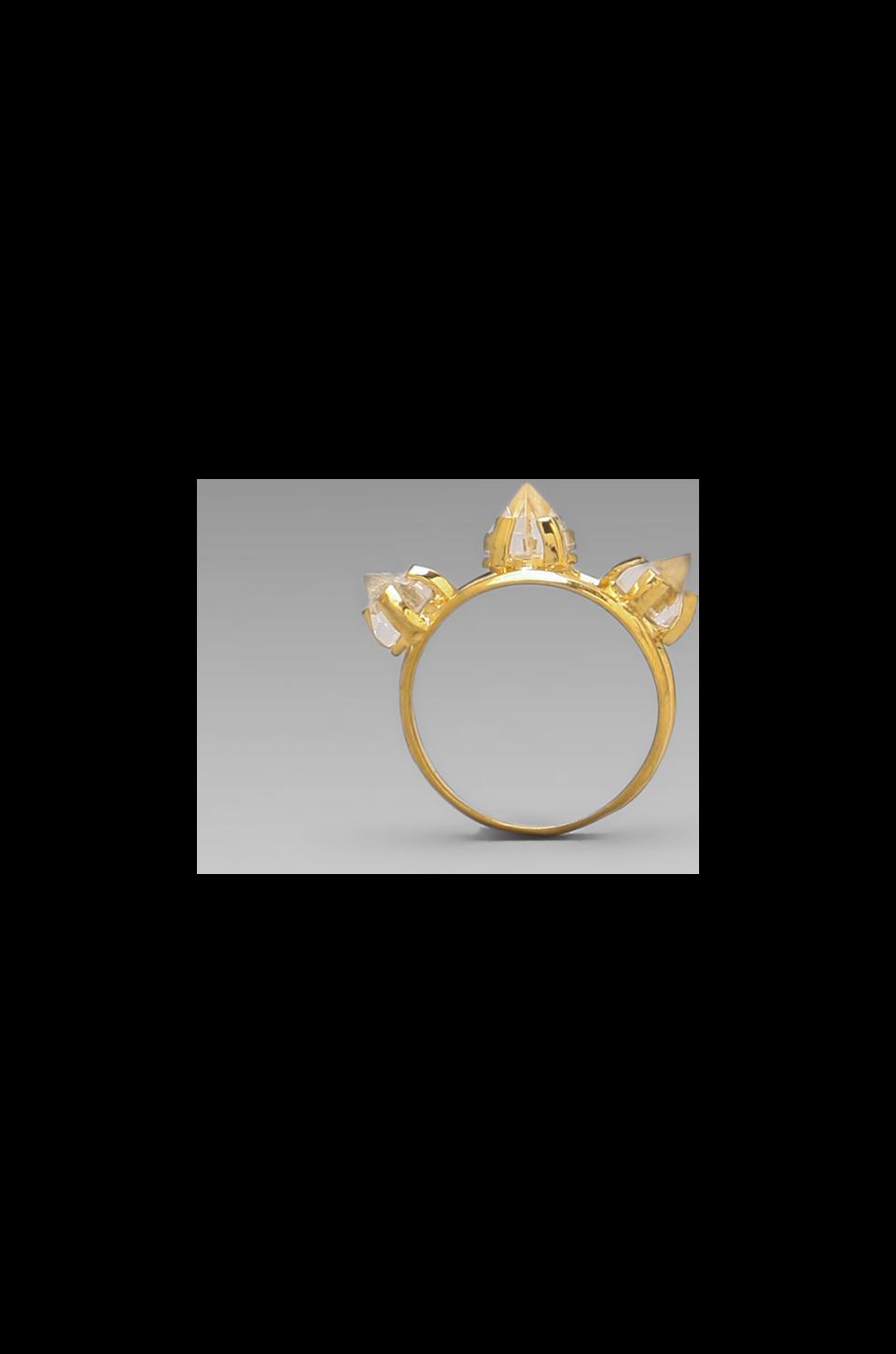 Unearthen Triarch Clear Quartz Ring in Gold
