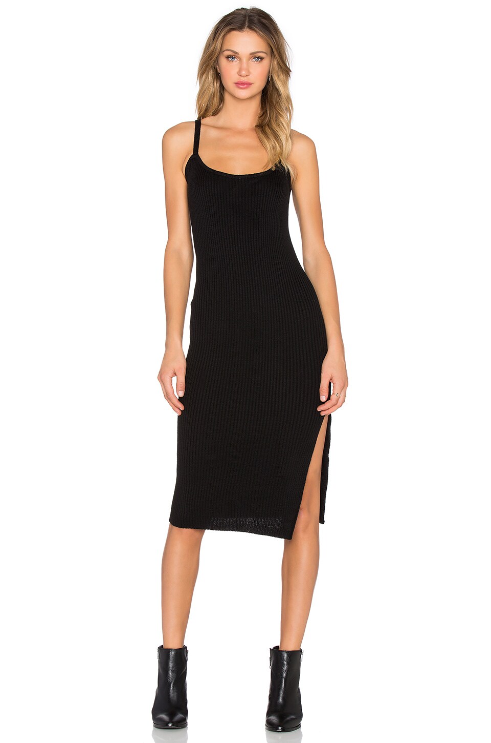 Cameron Dress - Plunge Neckline Bodycon - Black - LIVIFY