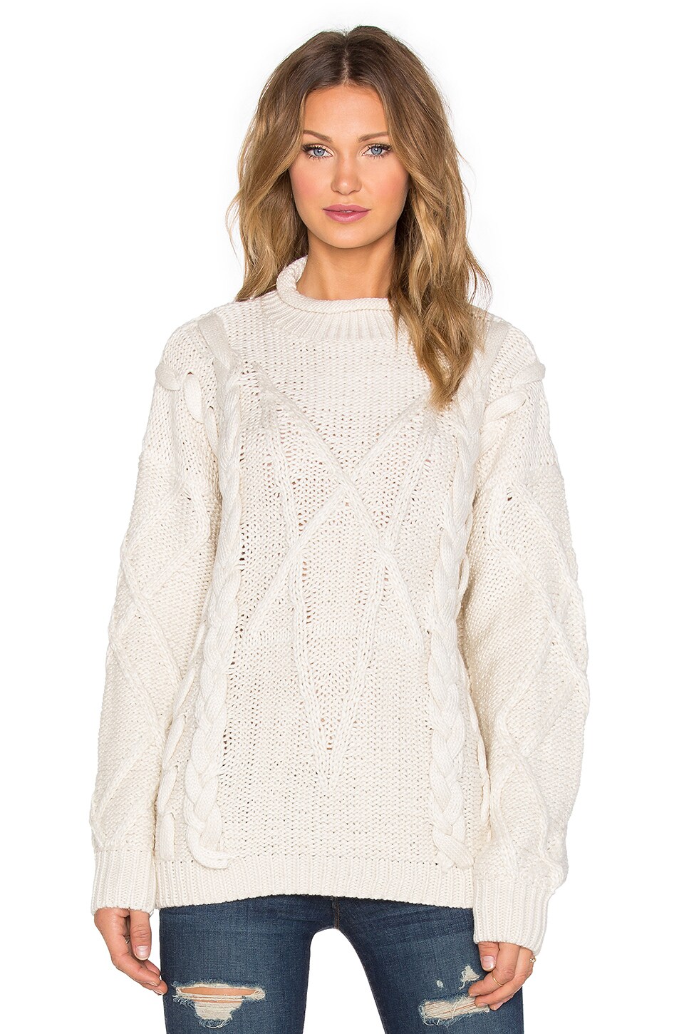 UNIF Omen Sweater in Cream | REVOLVE
