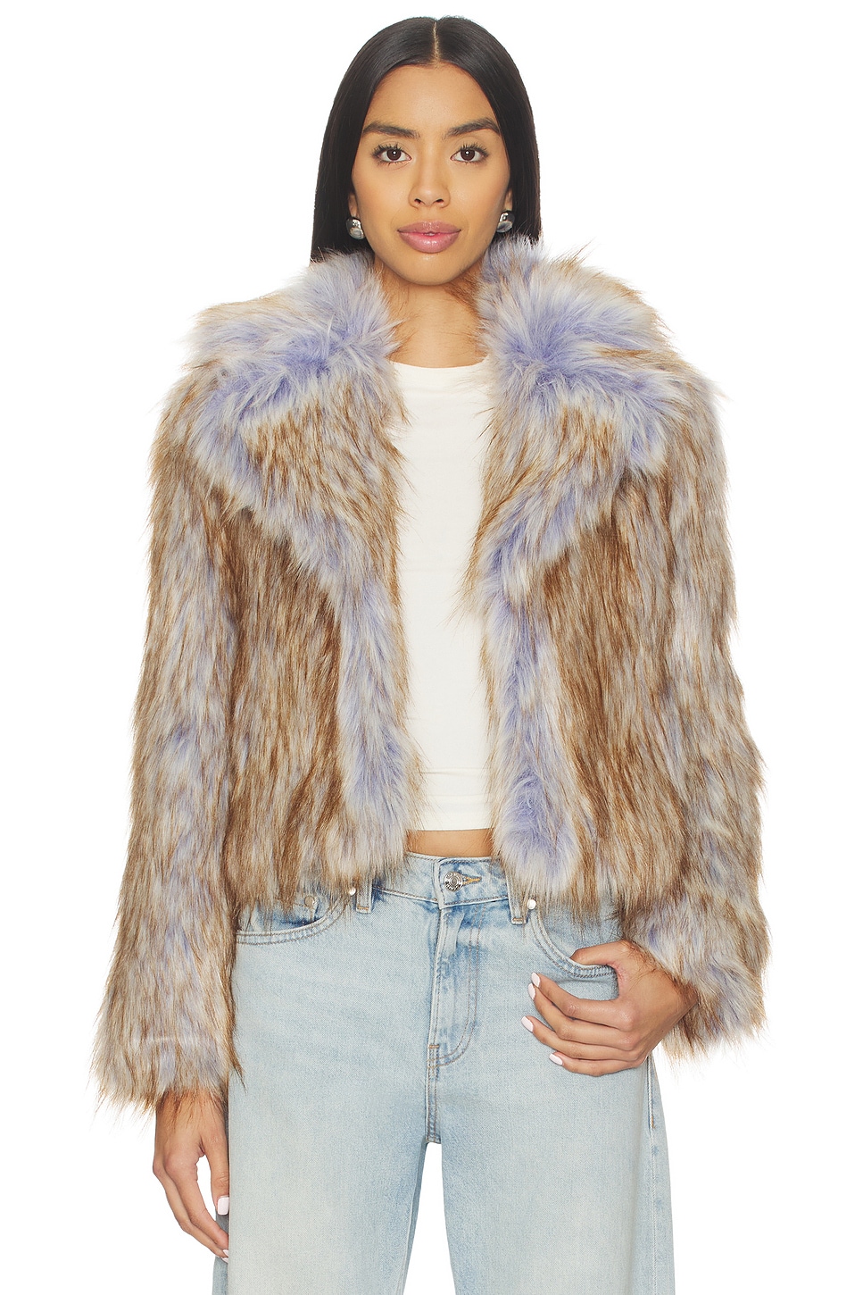 Unreal Fur Harmony Jacket in Purple Coyote | REVOLVE