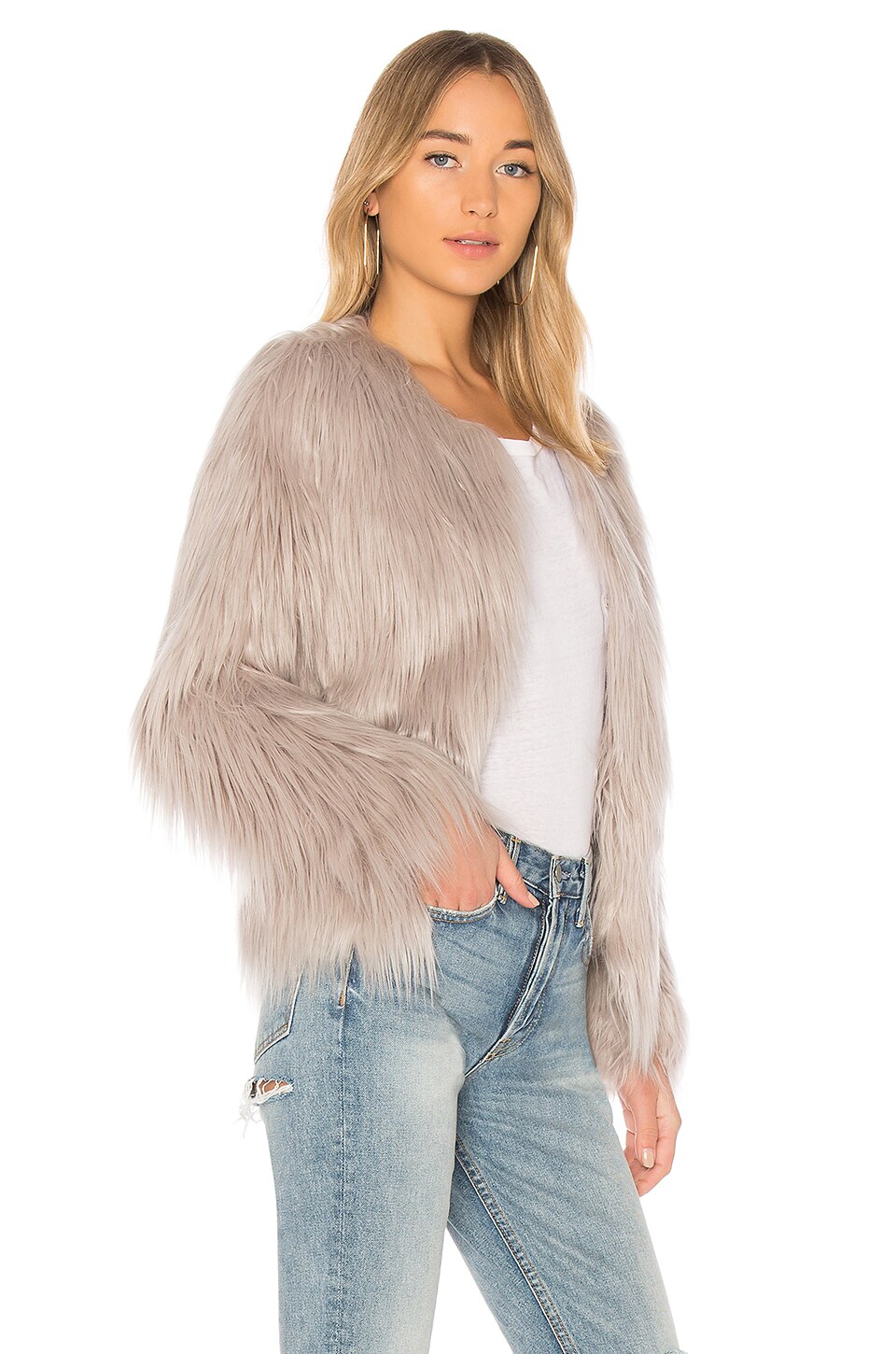 Unreal Fur Unreal Dream Jacket in Grey