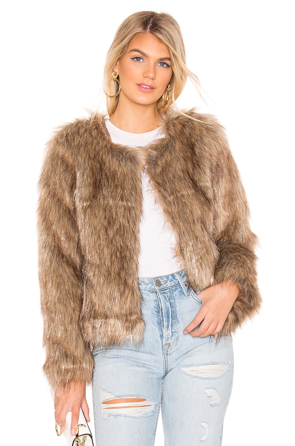 Unreal Fur Unreal Dream Faux Fur Jacket in Natural Metallic | REVOLVE