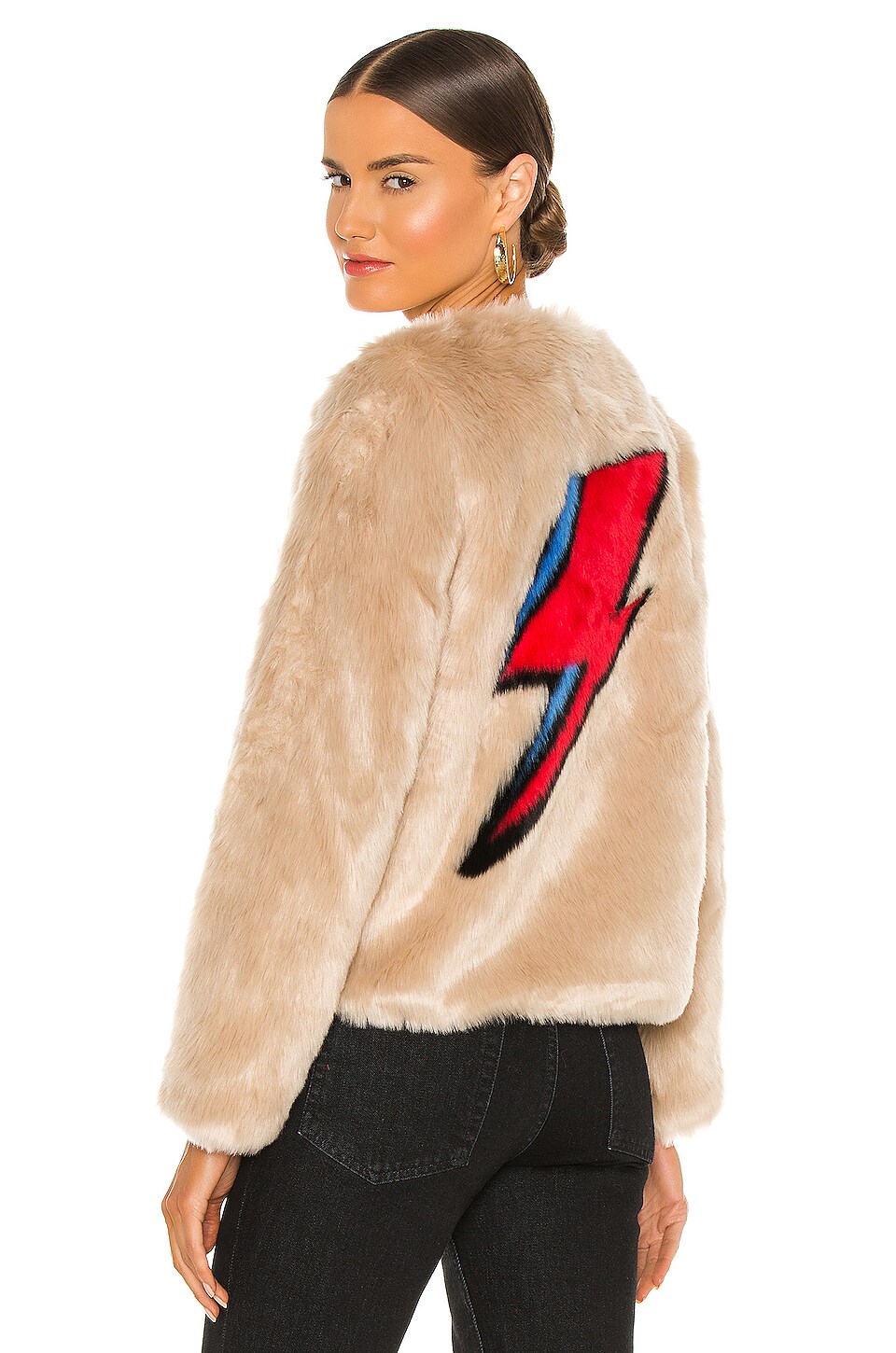 revolve nike faux fur jacket