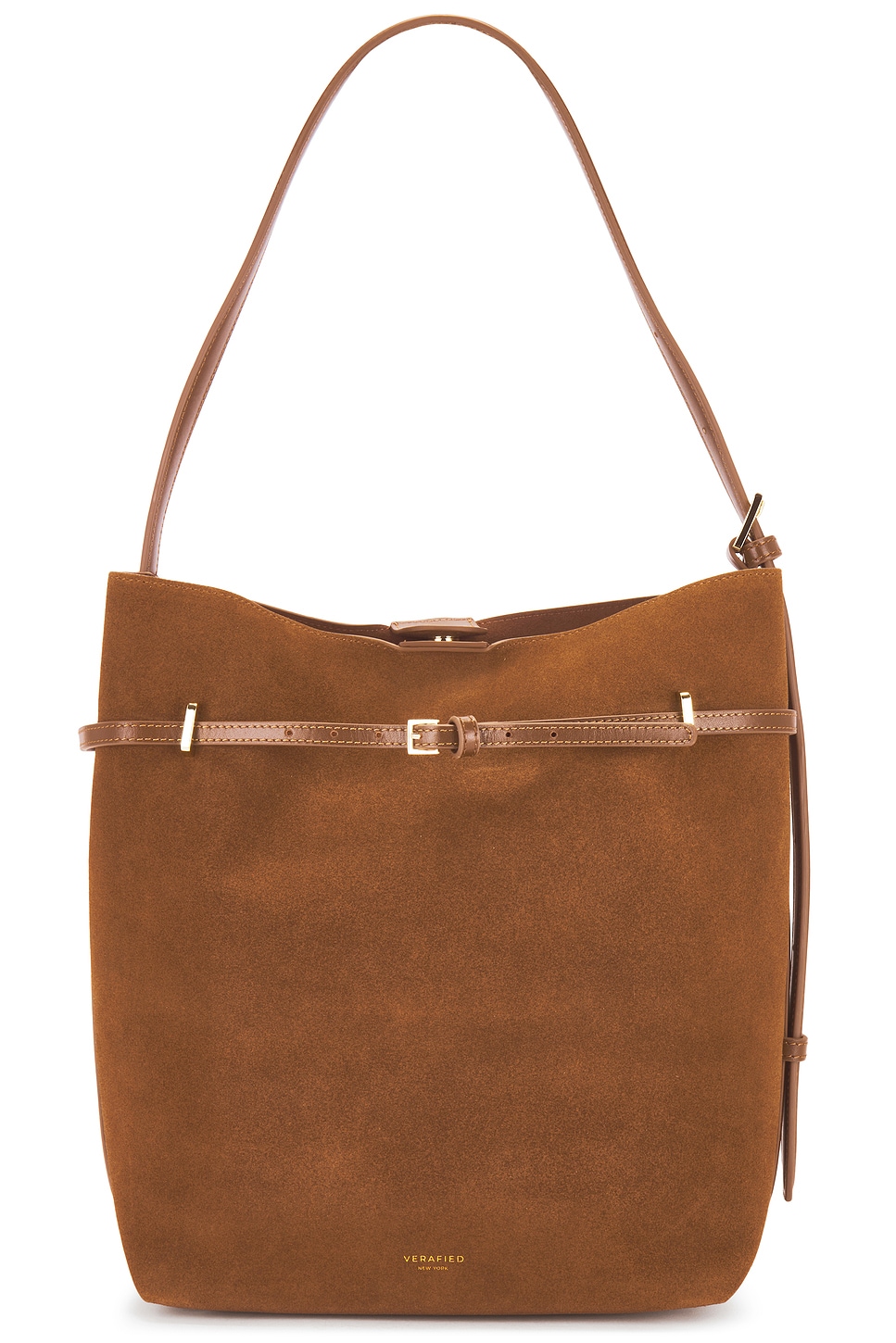 Suede Belted Tote Bag