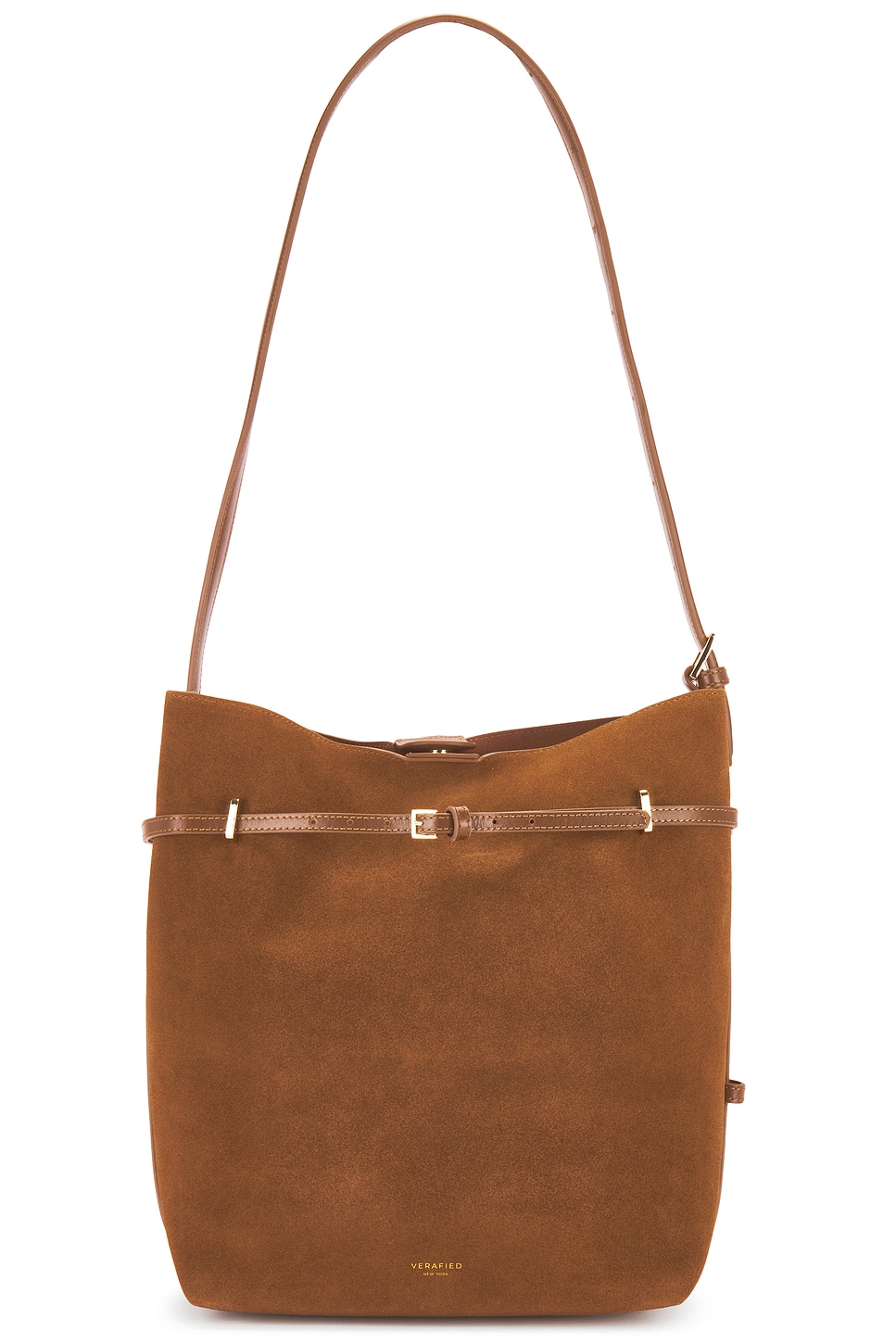 Suede Belted Tote Bag