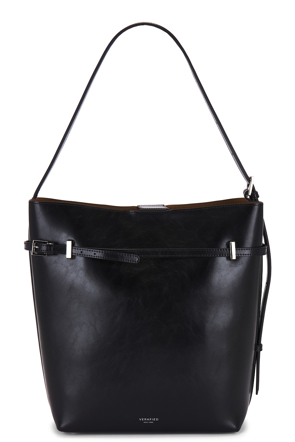 Verafied トートバッグ Toffee Suede Belted Tote Shoulder Bag - Verafied New York