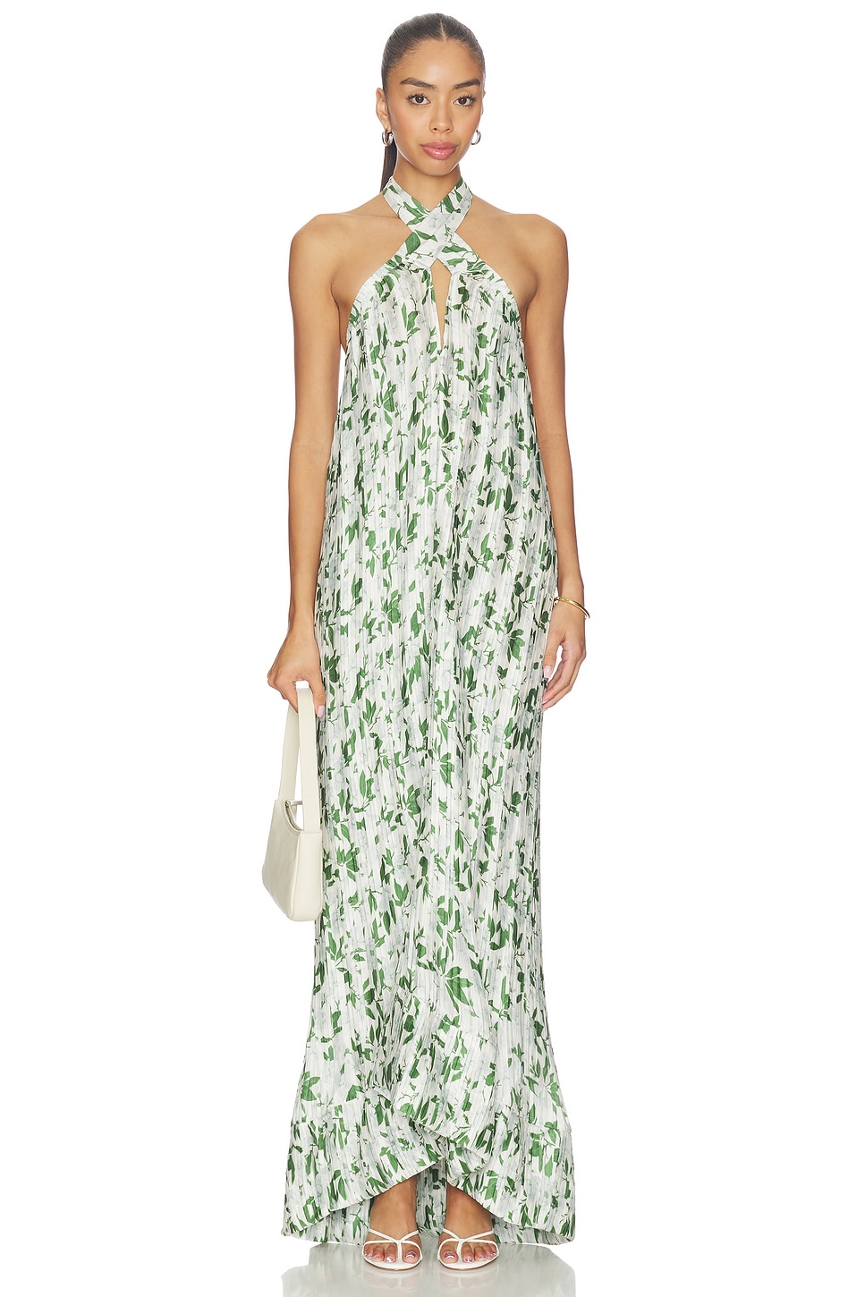 Cross Front Plisse Gown - thumbnail 2