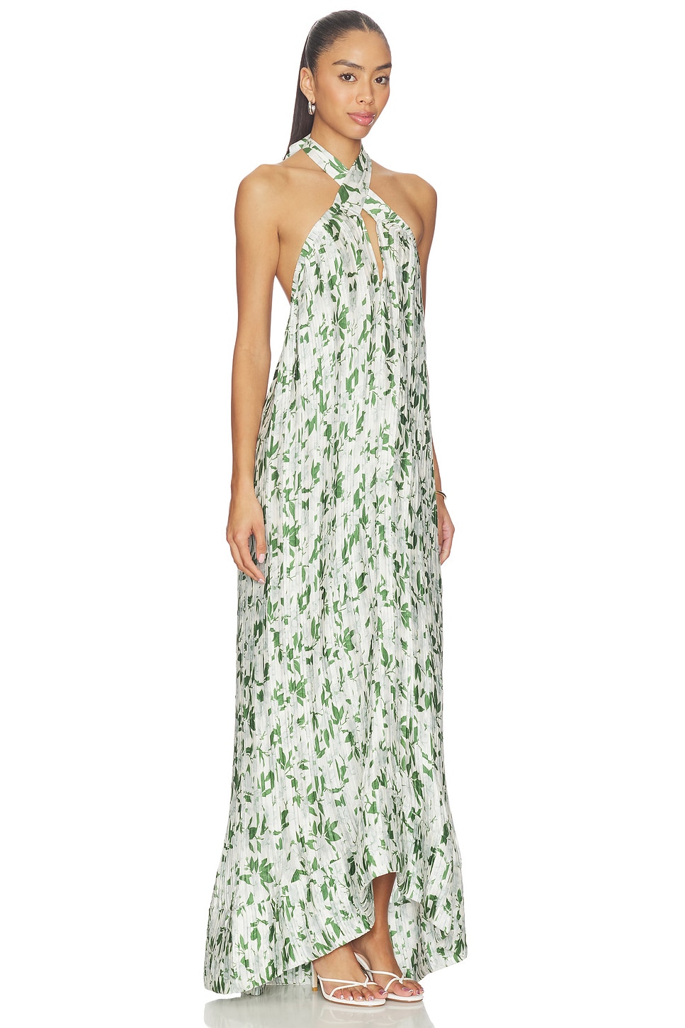 Cross Front Plisse Gown - thumbnail 3