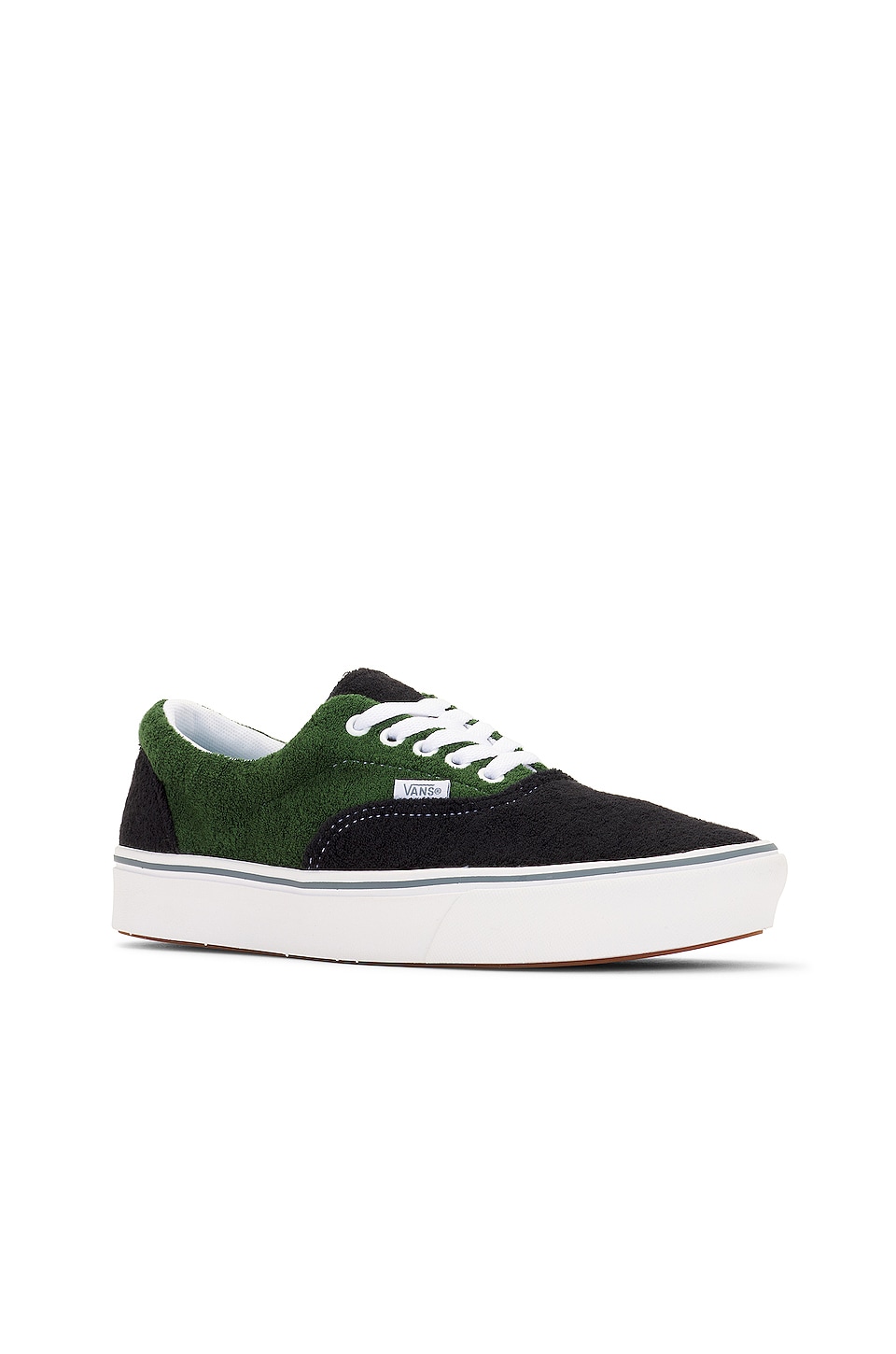 Vans Comfycush Era Low Top in Terry Black & Dark Green