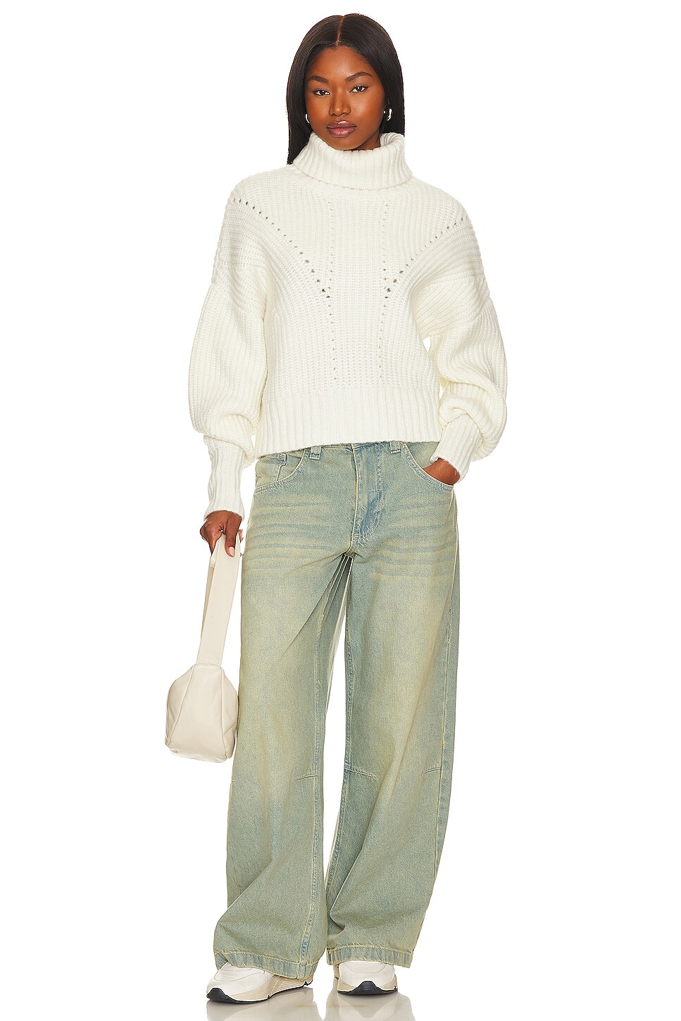 Aya Cropped Pullover in Egret Aya Cropped Pullover in Egret