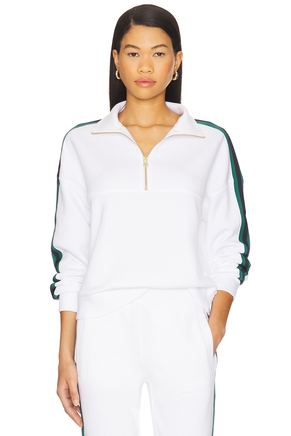 (取寄) バーリー レディース ハーフ ジップ スウェット Varley women Raymar Half Zip Sweat White/Navy/Forest Varley Raymar Half Zip Sweat - White/Navy/Forest - 7 SOUTH
