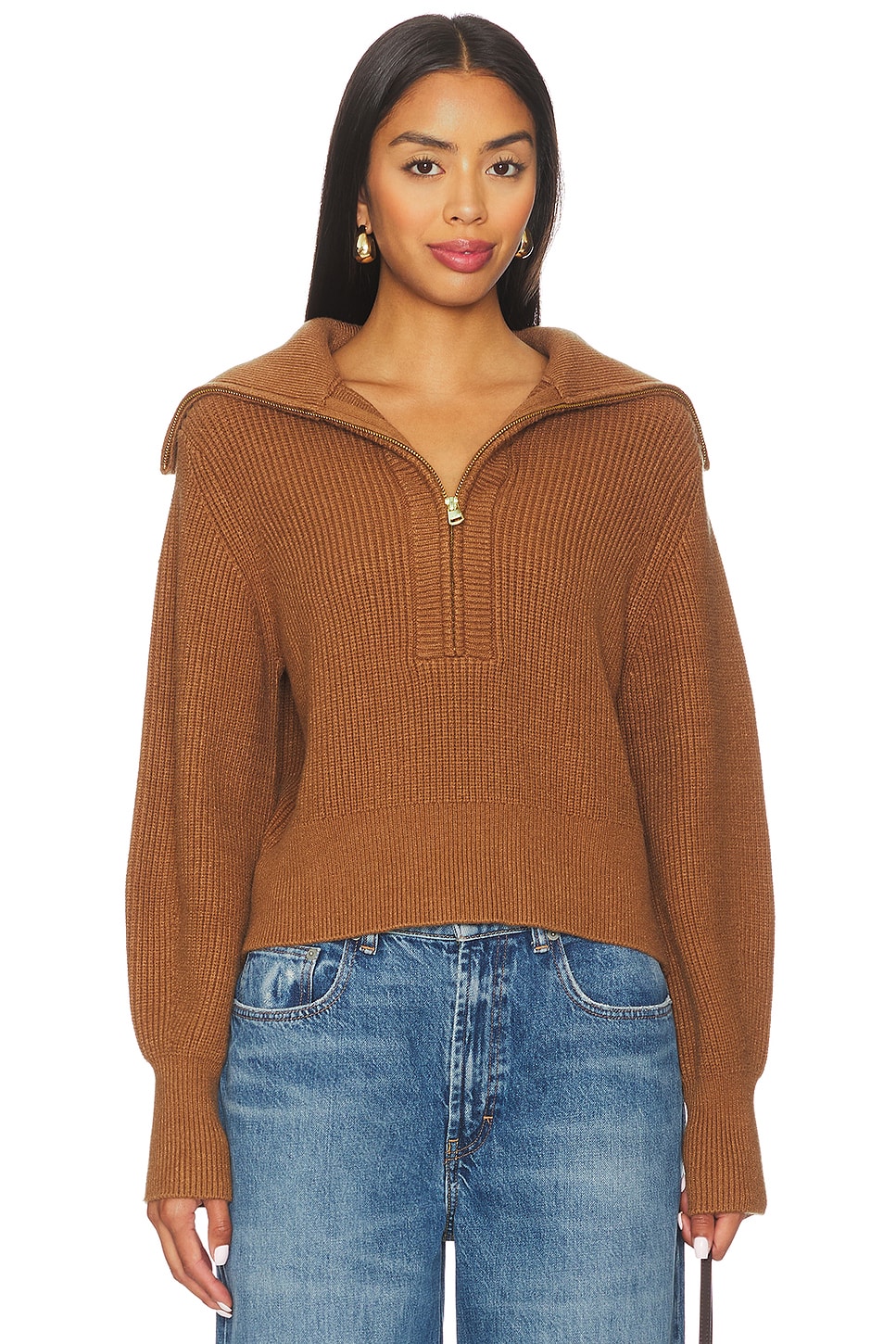 Maura Half Zip Rib Knit
