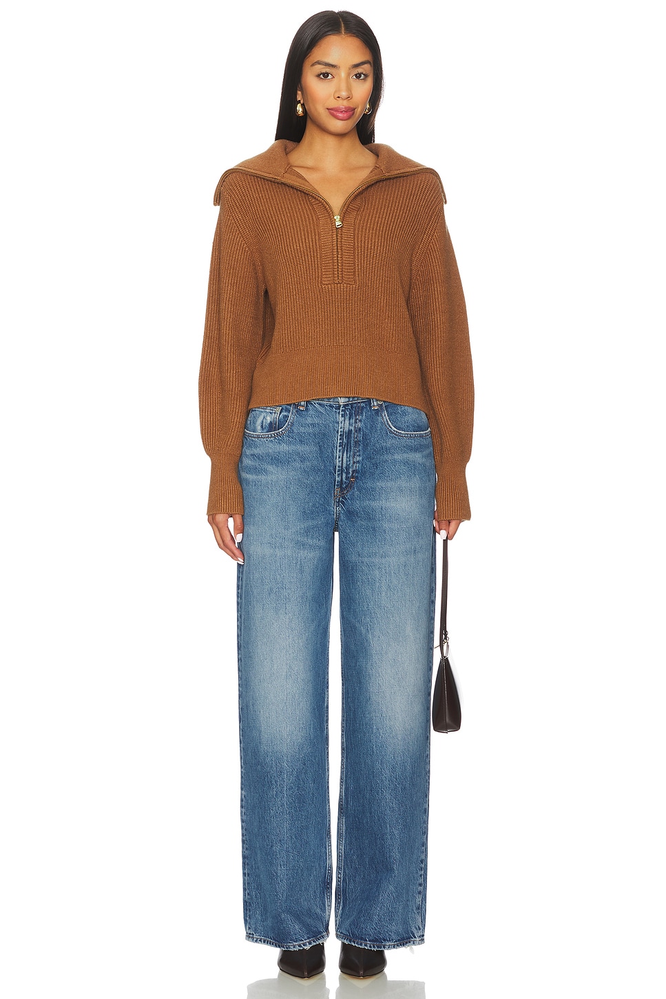 Maura Half Zip Rib Knit