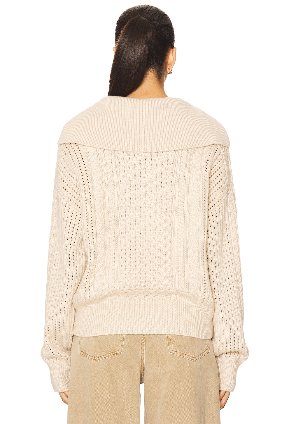 Varley Camello Relaxed Cable Half Zip Sweater