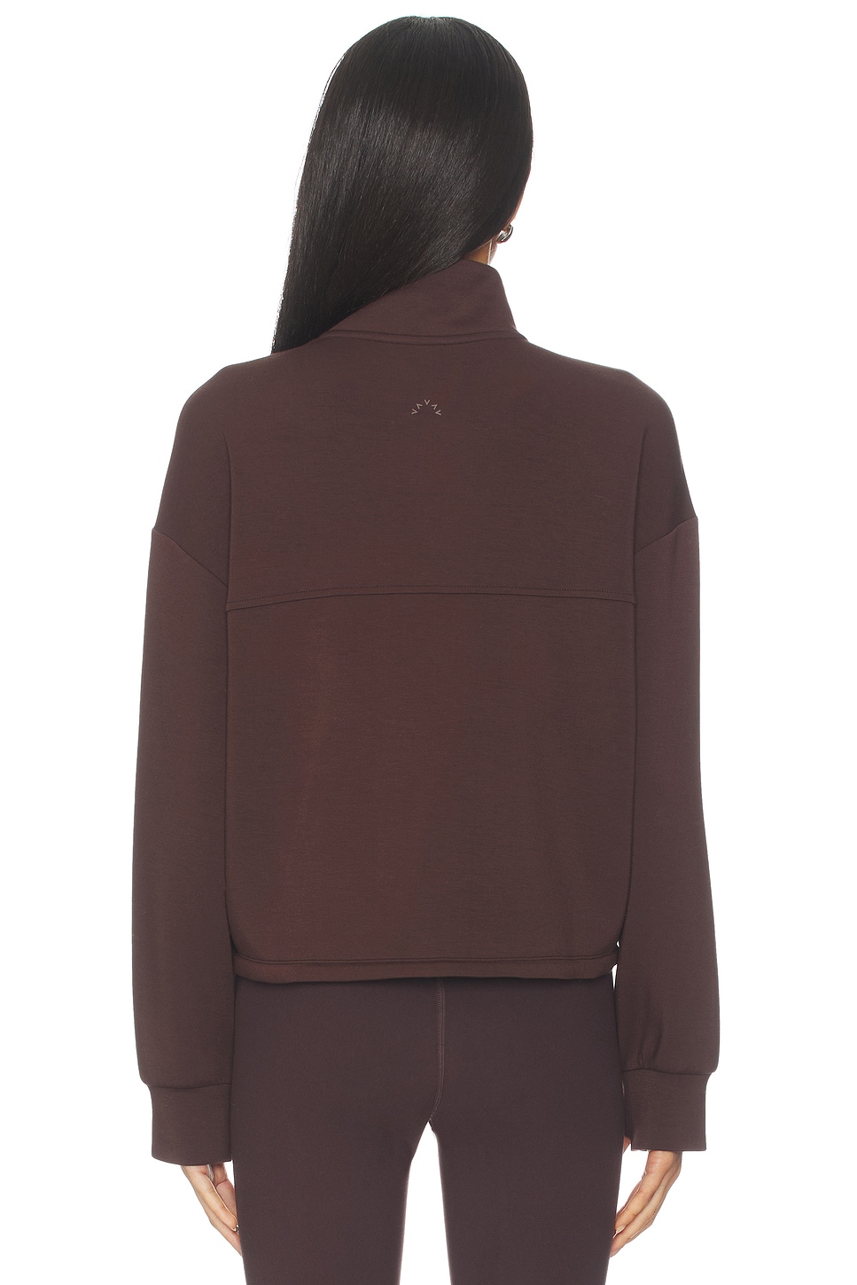 Midlayer Sample Varley Sian Cropped Half Zip Midlayer in Coffee Bean | REVOLVE
